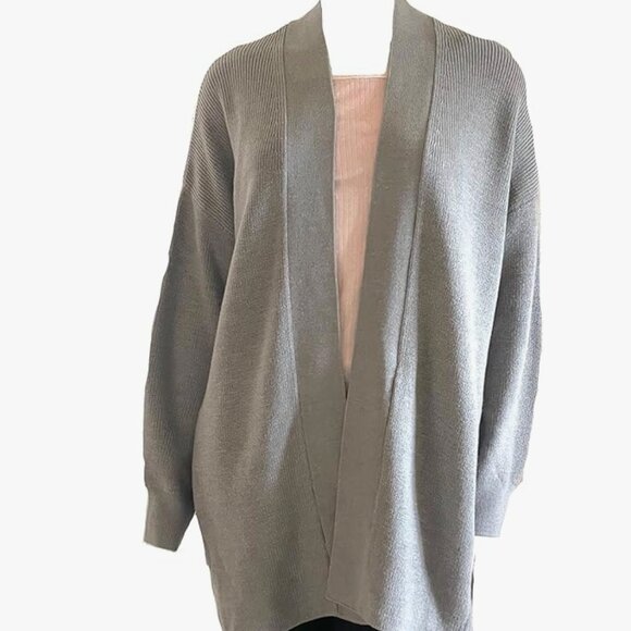NEW!!!Merino Wool Blend Rib Long Wrap Sweater
